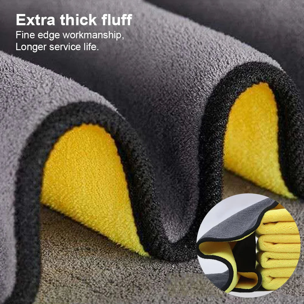 Microfiber Car Wash Towel - 30x30 cm (60 cm) Detailing and Drying Cloth with Hemmed Edges for Superior Car Care