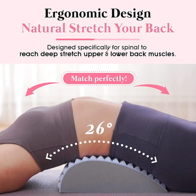 Lumbar Support Stretcher and Pillow for Chronic Back Pain Relief and Posture Correction