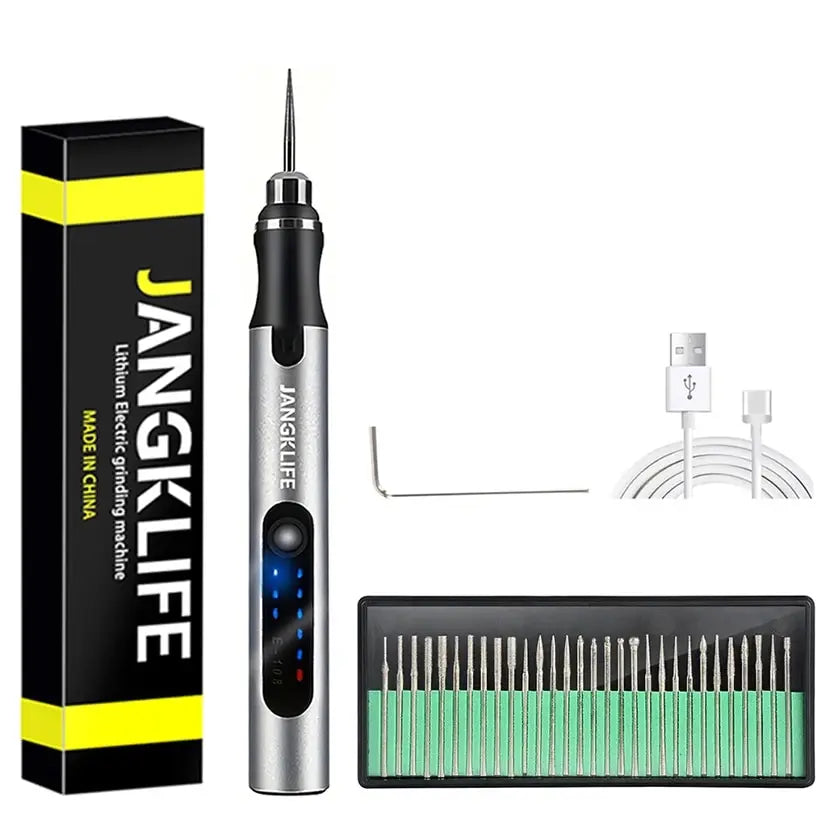 USB Rechargeable Cordless Rotary Tool Kit for Woodworking, Engraving, and DIY Projects in Jewelry, Metal, and Glass