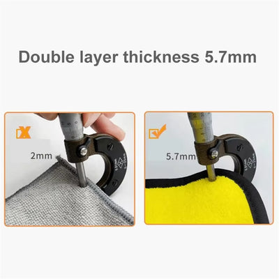 Microfiber Cleaning Towels - Thick, Soft Drying Cloths for Car Body Washing - Double Layer Cleaning Rags - Available in 1, 2, or 6 Packs - Essential Car Accessories