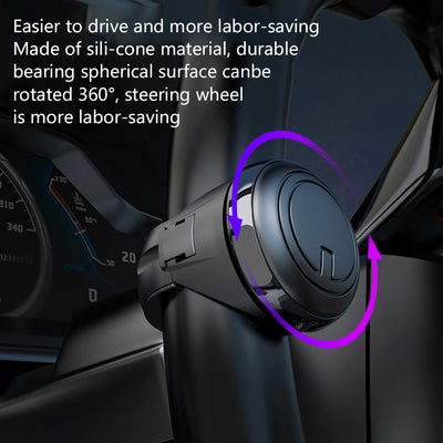 360-Degree Rotating Steering Wheel Booster Spinner Knob with Metal Bearing Power Handle - Ball Shaped Design