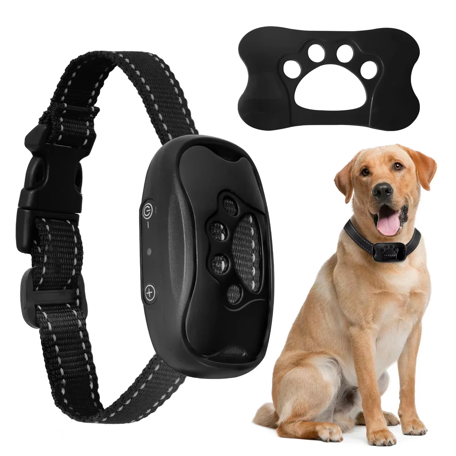USB Rechargeable Ultrasonic Anti-Barking Training Collar for Dogs with Vibration Feature