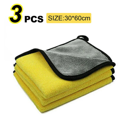 Microfiber Car Wash Towel - 30x30 cm (60 cm) Detailing and Drying Cloth with Hemmed Edges for Superior Car Care