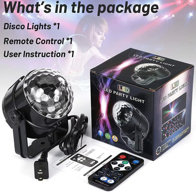 Rotating RGB LED Crystal Magic Ball Light for KTV, Bar, Disco, Party, DJ, and Christmas Decorations