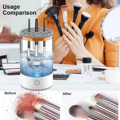 Portable 3-in-1 USB Electric Makeup Brush Cleaner and Quick Drying Rack