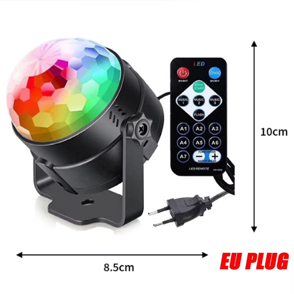 Rotating RGB LED Crystal Magic Ball Light for KTV, Bar, Disco, Party, DJ, and Christmas Decorations