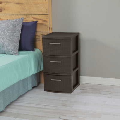 3-Drawer Weave Tower, Espresso - CommunityRateLLC