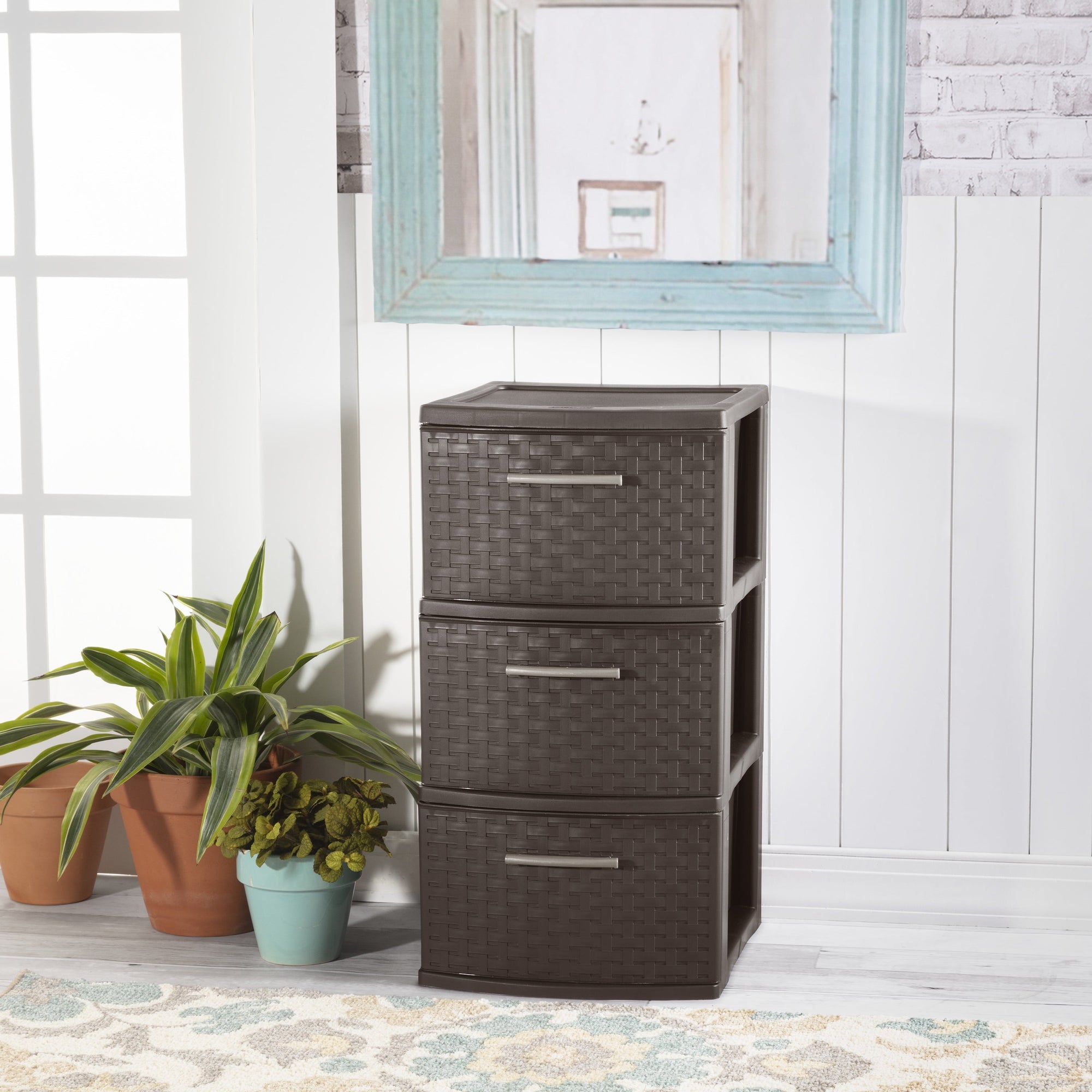 3-Drawer Weave Tower, Espresso - CommunityRateLLC