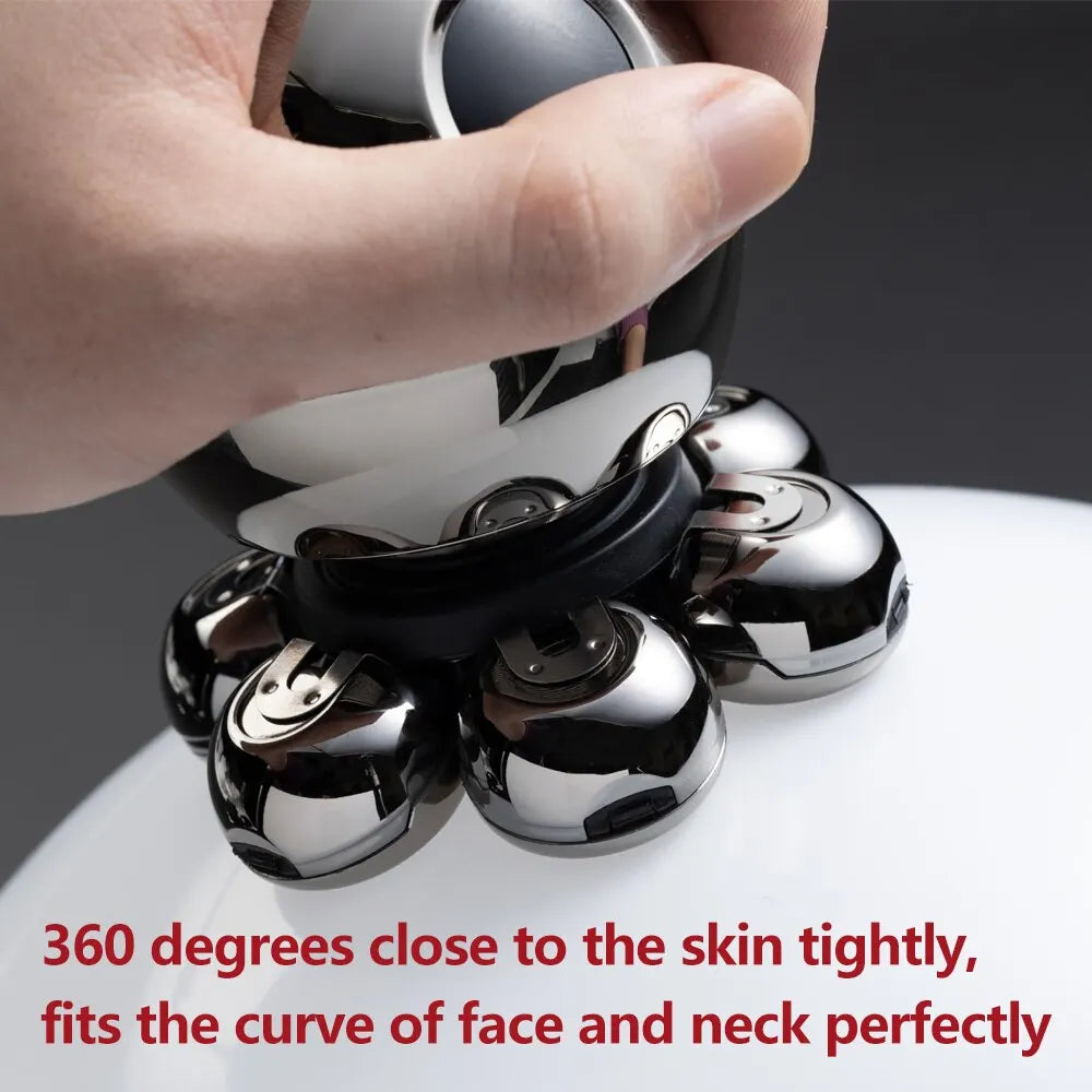 7D Floating Cutter Electric Shaver for Men - Portable Waterproof Beard Trimmer and Skull Shaver with Base Charging