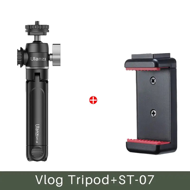 U-Vlog Lite Extendable Tripod with Dual Cold Shoe and Ball Head for Smartphones and DSLR Cameras (Sony, Canon, Nikon)