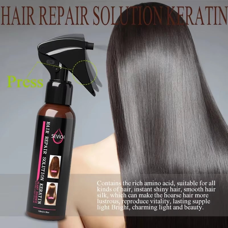 100ml Keratin Hair Repair Spray for All Hair Types - Restores Damage and Softens Hair