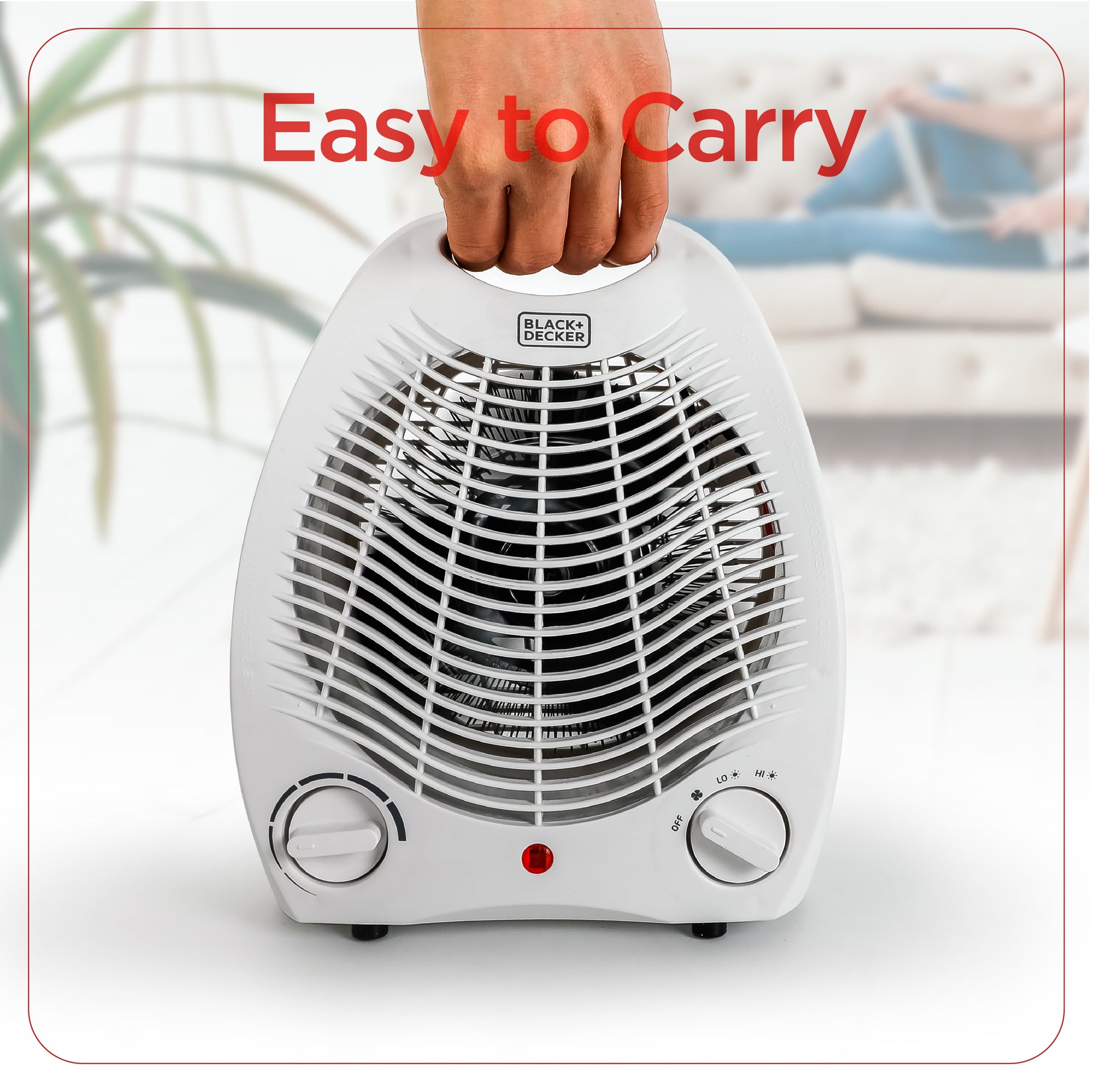 1500W Portable Indoor Personal Desktop Heater - White