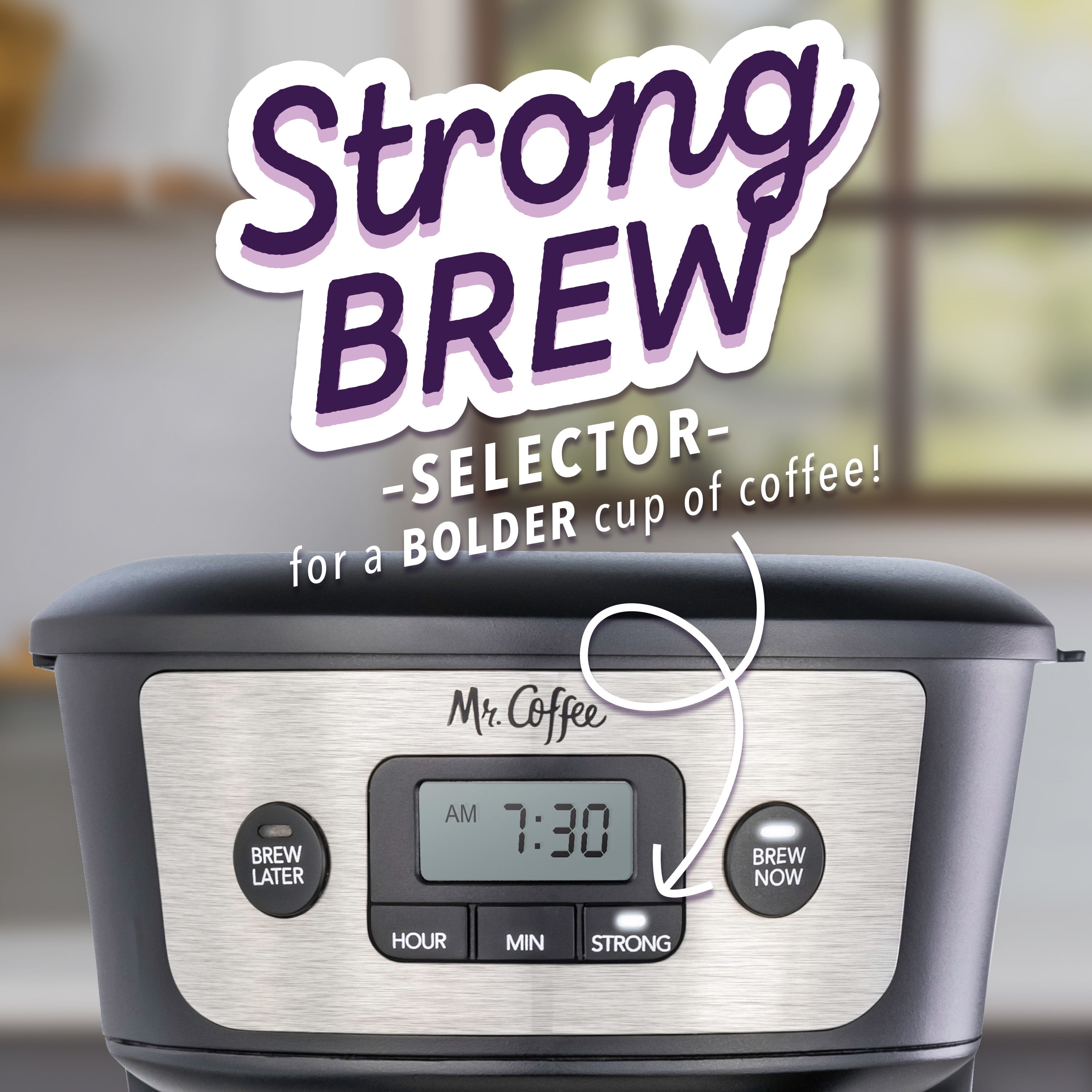 12-Cup Programmable Coffee Maker with Strong Brew and Stainless Steel Finish