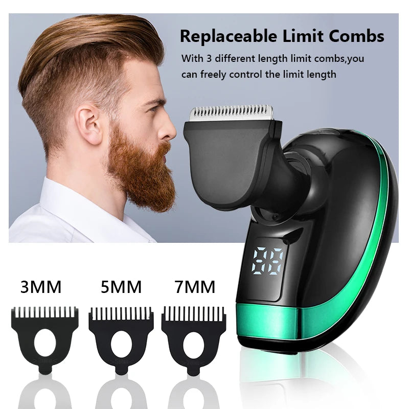 5-in-1 4D Rechargeable Electric Shaver for Men with Floating Heads, Beard, Nose, Ear Hair Trimmer, Razor Clipper, and Facial Brush