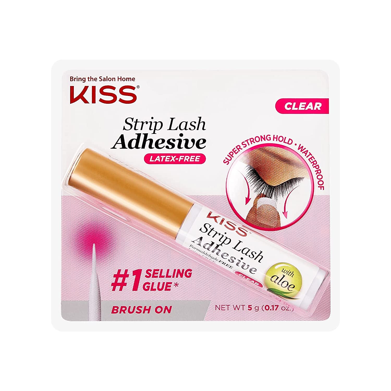 Clear Gel Eyelash Adhesive for 24-Hour Long-Lasting Hold with Strip Lashes and Lash Clusters