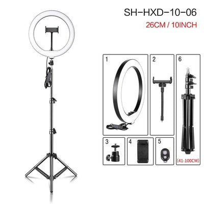10-Inch LED Ring Light with Phone Clip and Tripod Stand for Selfie Videos and Live Photography on TikTok and YouTube