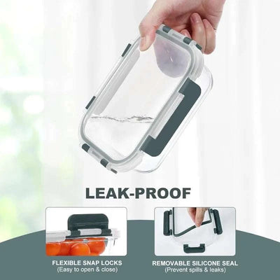 10 pack 22 oz glass meal prep containers with BPA-free airtight lids, ideal for food storage and lunch boxes