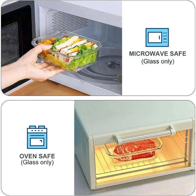 10 pack 22 oz glass meal prep containers with BPA-free airtight lids, ideal for food storage and lunch boxes