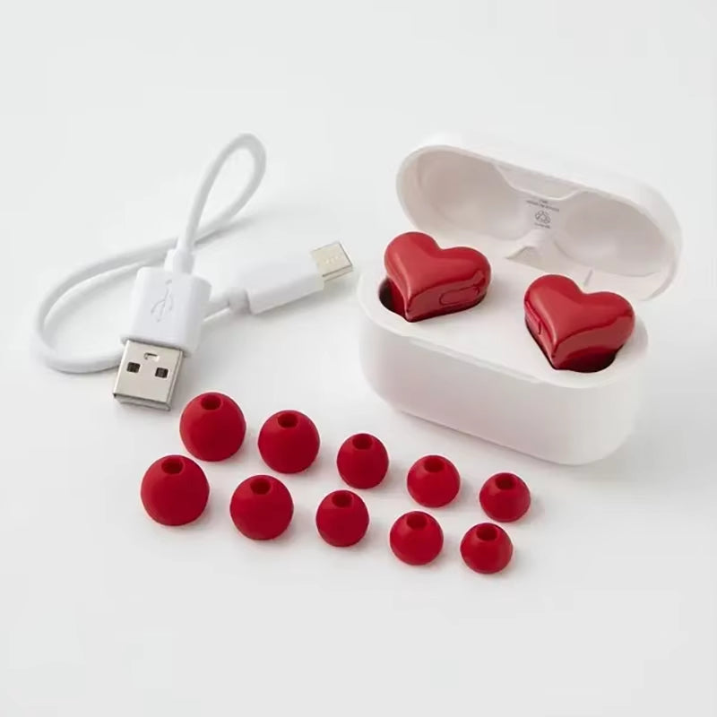 Bluetooth Wireless Heart-Shaped Earphones for Women - High-Quality Sport Music Earbuds, Perfect Gift for Girls