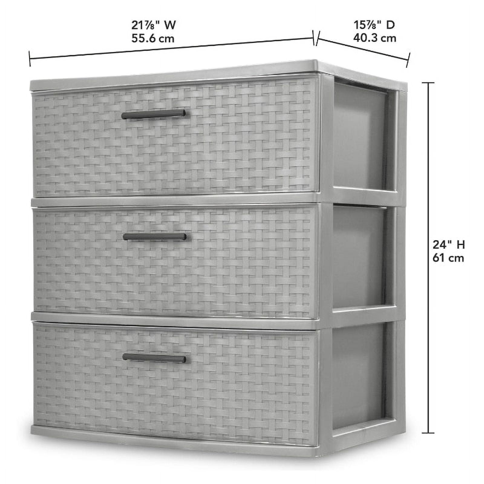 3 Drawer Wide Weave Tower Plastic - CommunityRateLLC