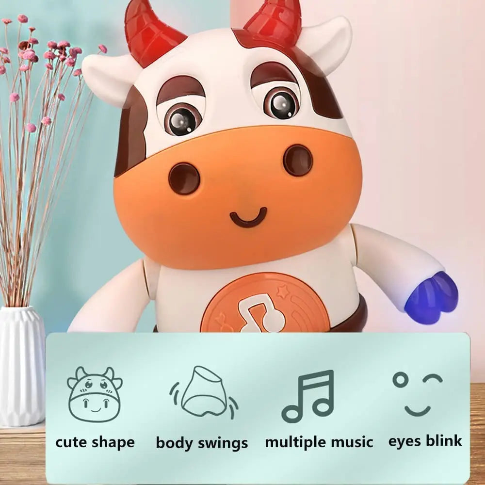 Baby Cow Musical Toys, Baby Preschool Educational Learning Toy with Led Lights & Music(Battery Not Included)