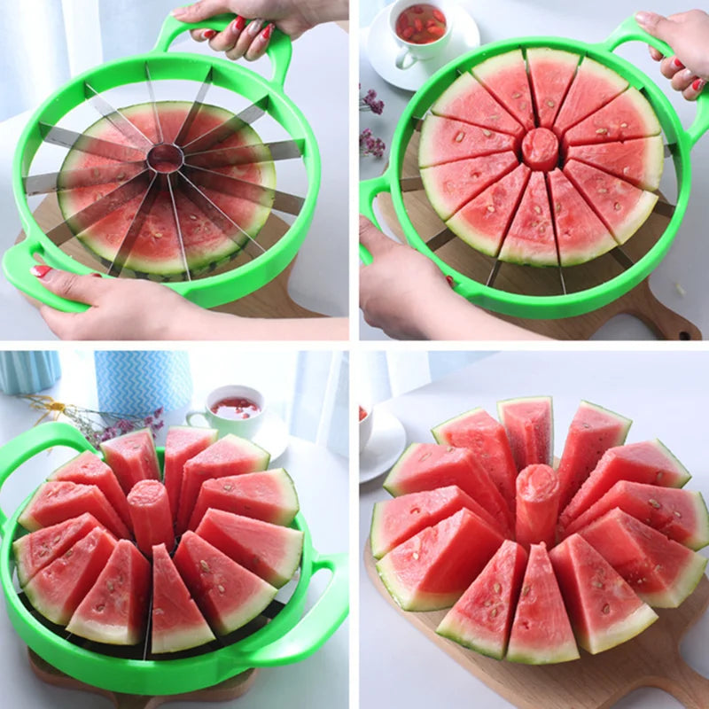 Creative Windmill Watermelon Slicer - Large Stainless Steel Fruit Divider for Effortless Kitchen Prep