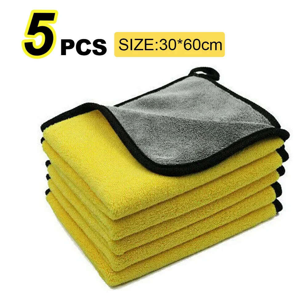 Microfiber Car Wash Towel - 30x30 cm (60 cm) Detailing and Drying Cloth with Hemmed Edges for Superior Car Care