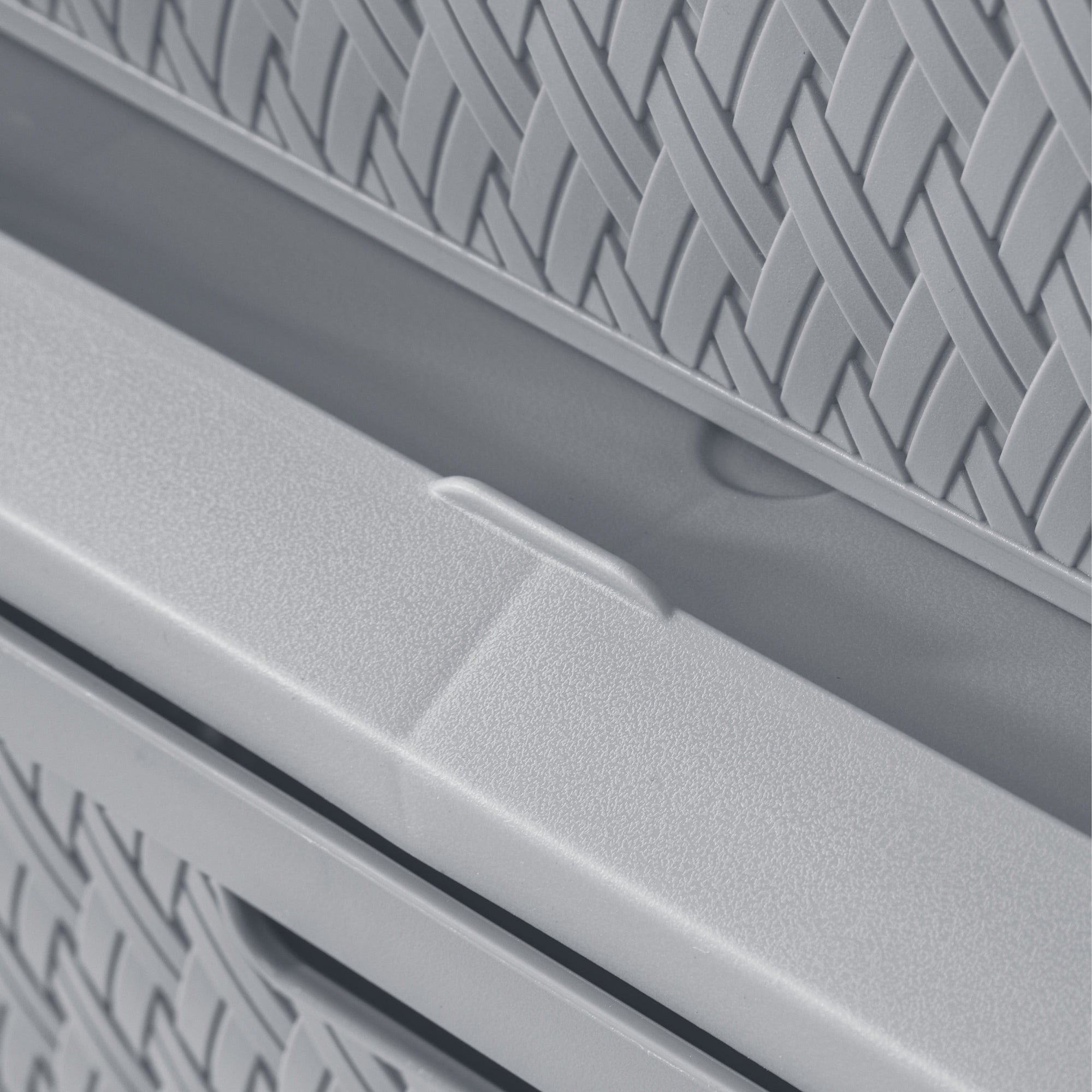 Wide 4 Drawer Cross-Weave Tower Cement