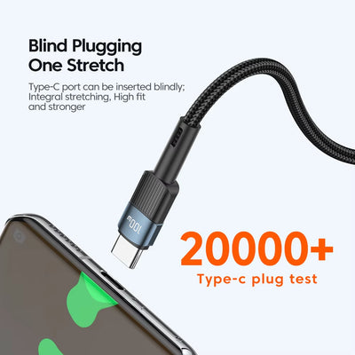 100W USB Type-C to USB-C Fast Charging Cable, 3M Length, Compatible with MacBook, Samsung, and Xiaomi