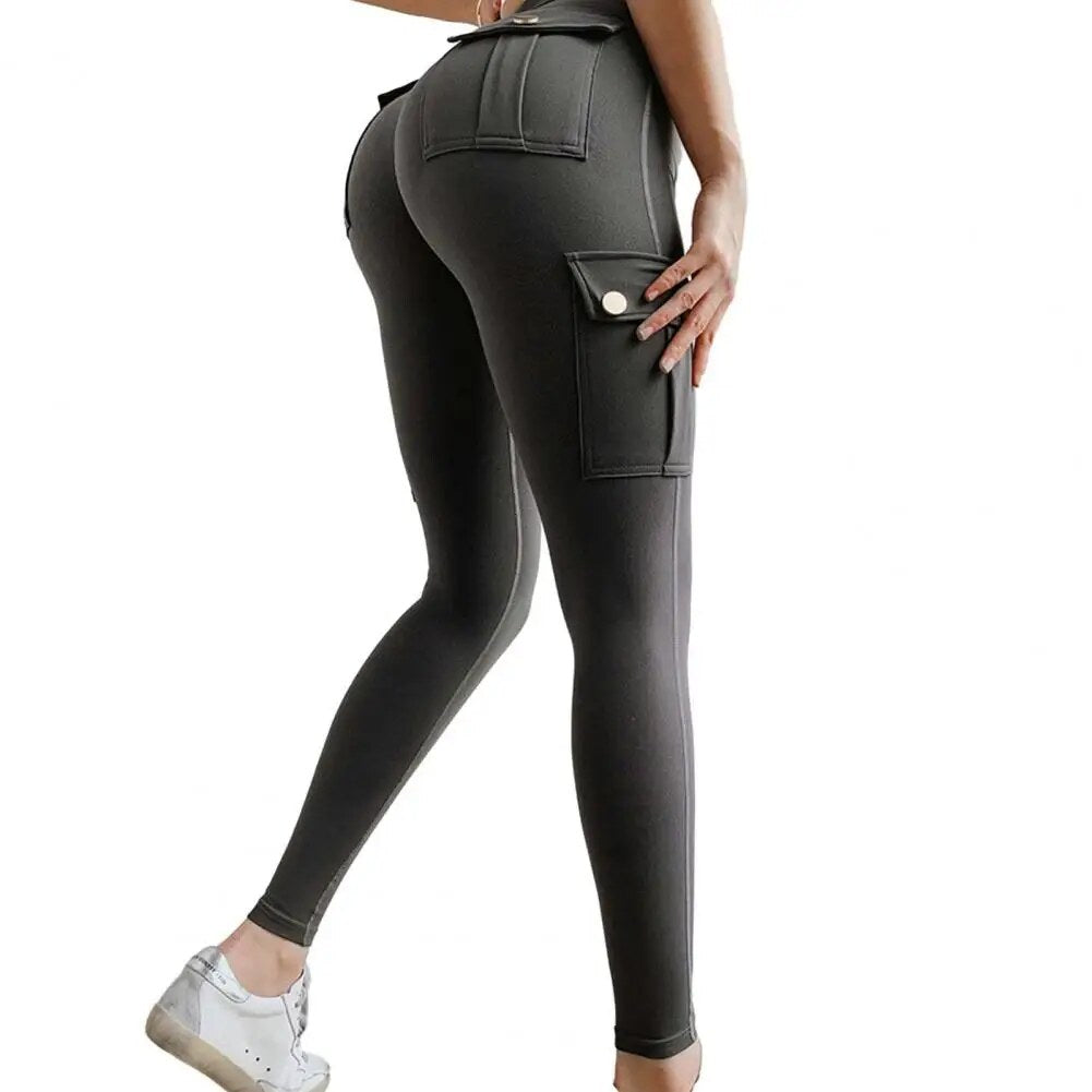 High-Waisted Velvet-Lined Women's Yoga Pants with Pockets - Performance Leggings for Gym and Lifting
