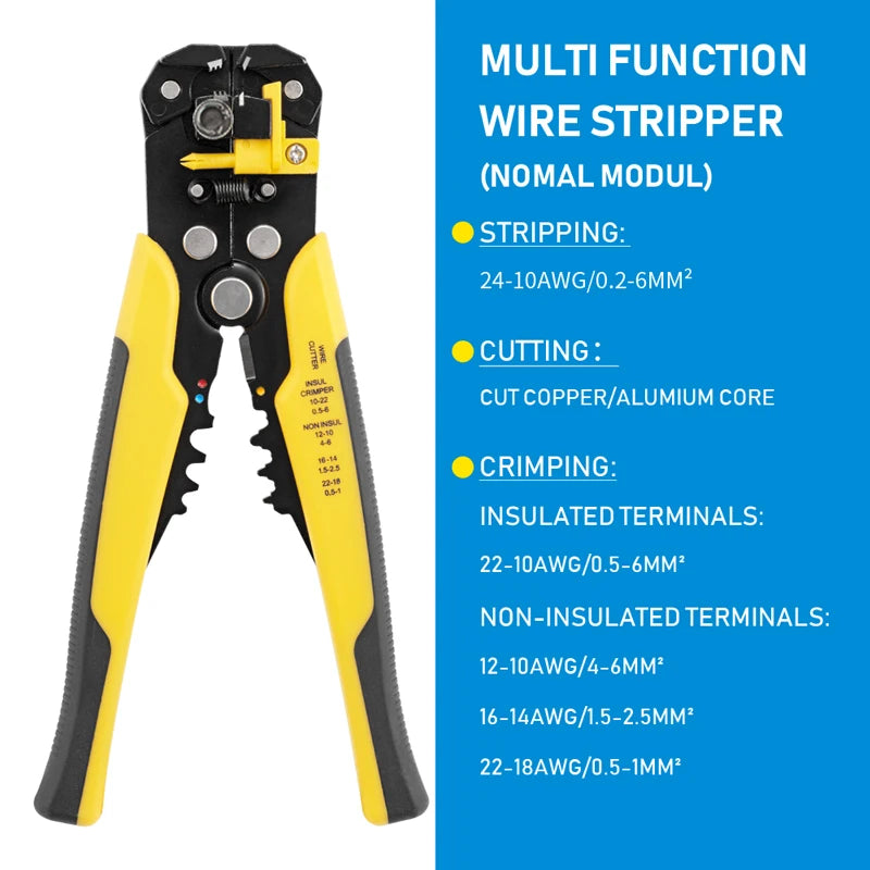 Adjustable Automatic Wire Stripper and Crimping Pliers - Multifunctional Terminal Hand Tool