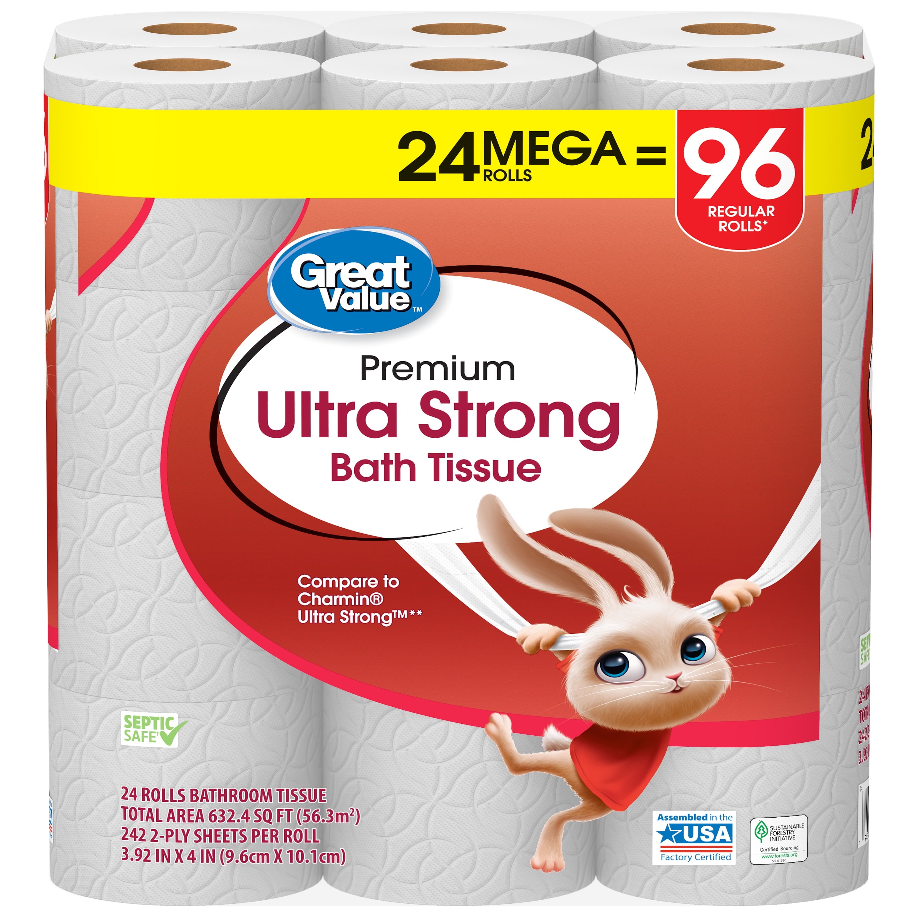 Ultra Strong Toilet Paper, 24 Mega Rolls - CommunityRateLLC