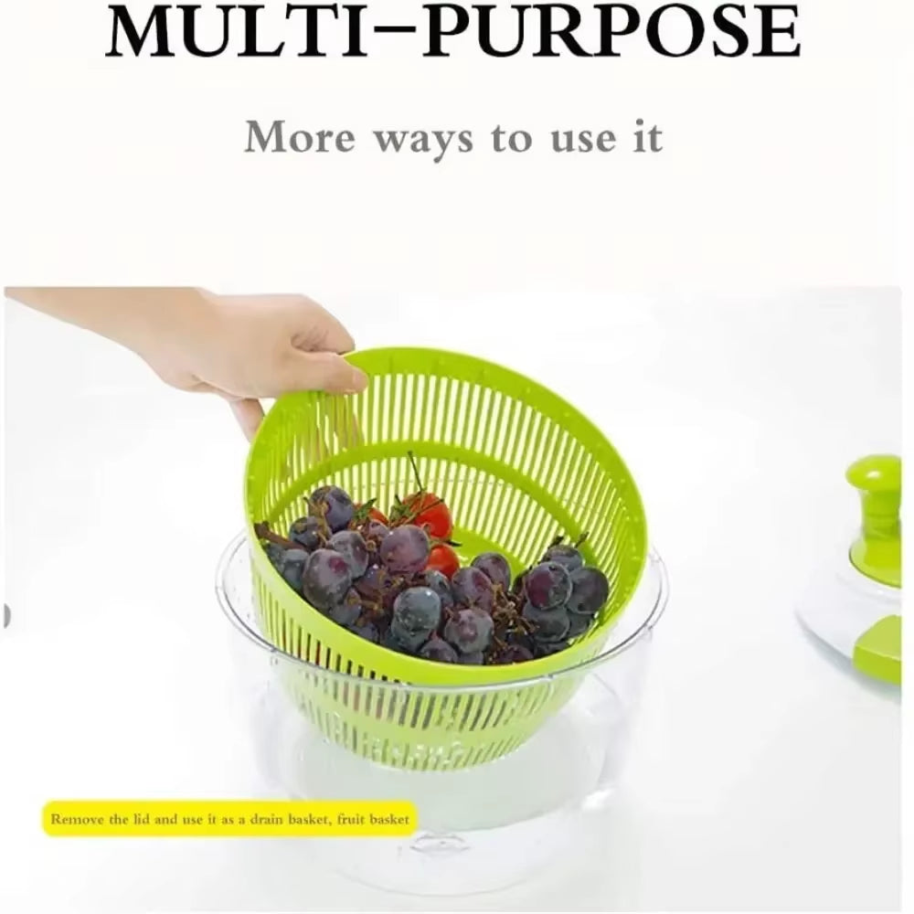 Effortless Salad Spinner & Fruit Dryer - Hand Crank Vegetable Centrifuge for Quick Food Dehydration - Essential Kitchen Accessory
