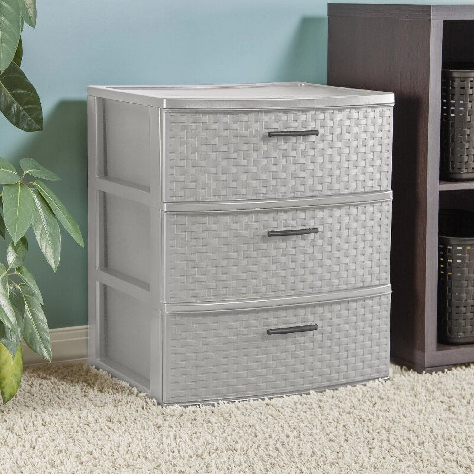 3 Drawer Wide Weave Tower Plastic - CommunityRateLLC