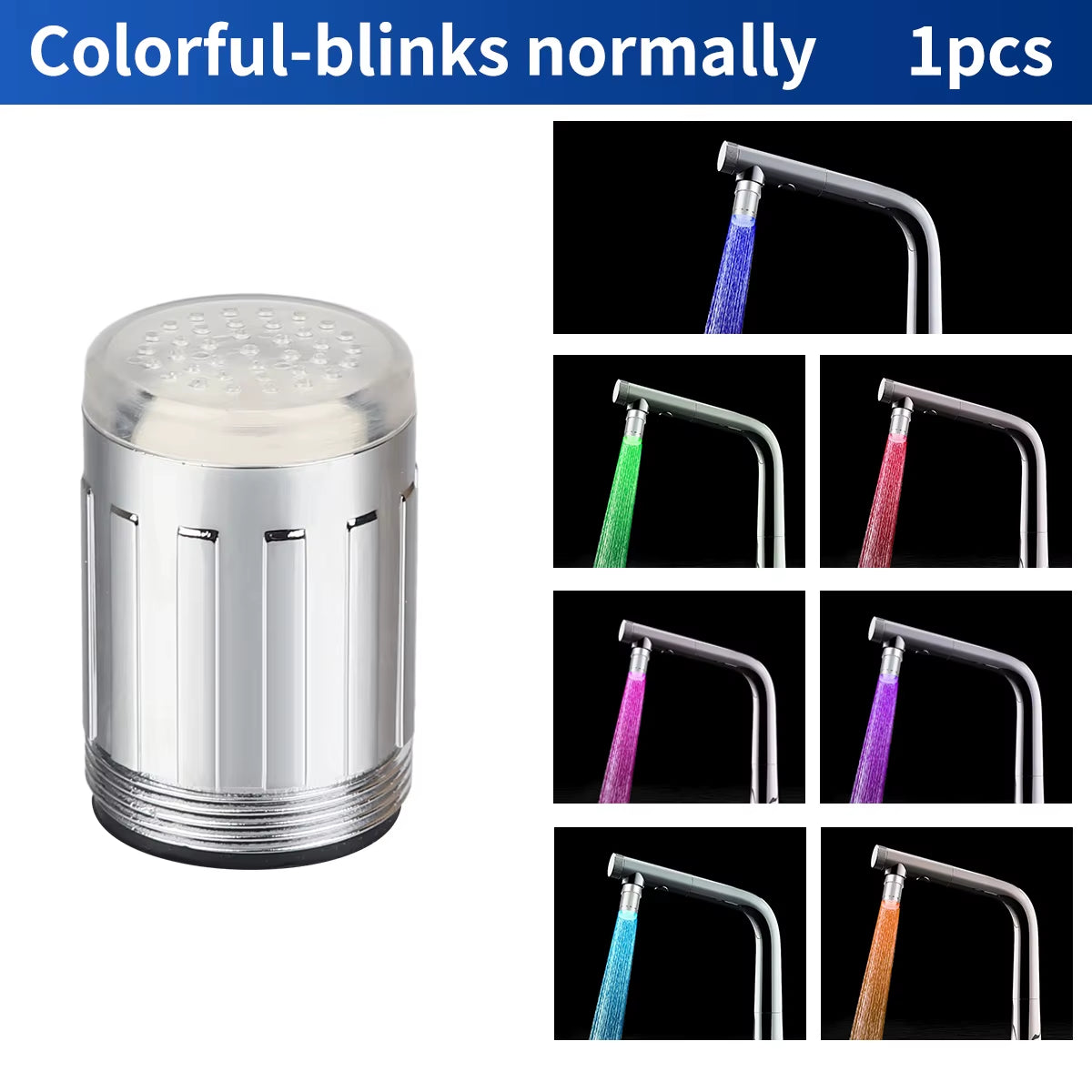 Color-Changing LED Temperature-Sensitive Faucet Aerator - Water-Saving Kitchen & Bathroom Tap Nozzle