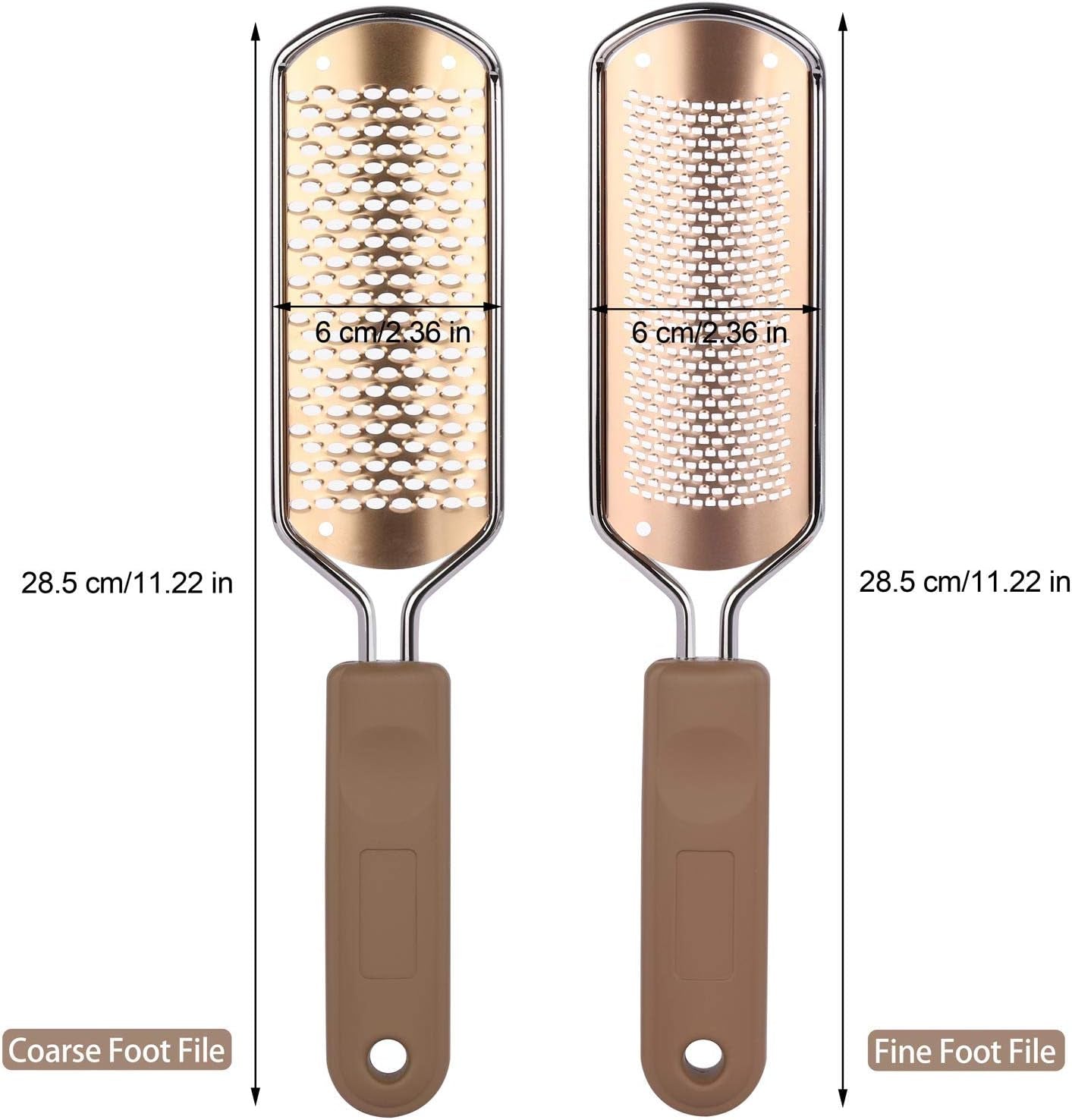 (2 Foot File) - 2Pcs Pedicure Rasp Foot File Callus Remover,Professional Stainless Steel Colossal and Fine Foot Scrubber Remove Dead Skin for Wet and Dry Feet