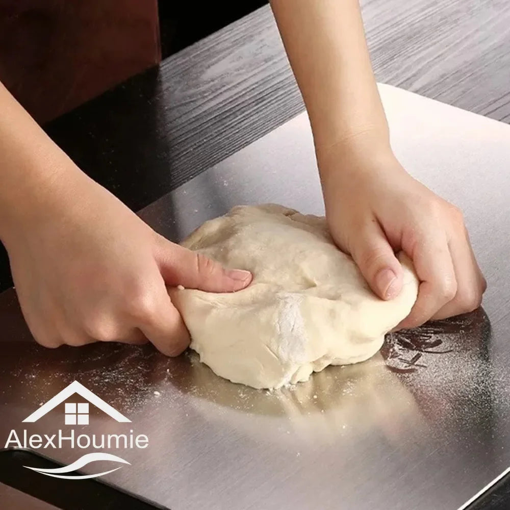 Premium Stainless Steel Cutting Board - Versatile Chopping & Kneading Tool for Meat, Vegetables, and Dough