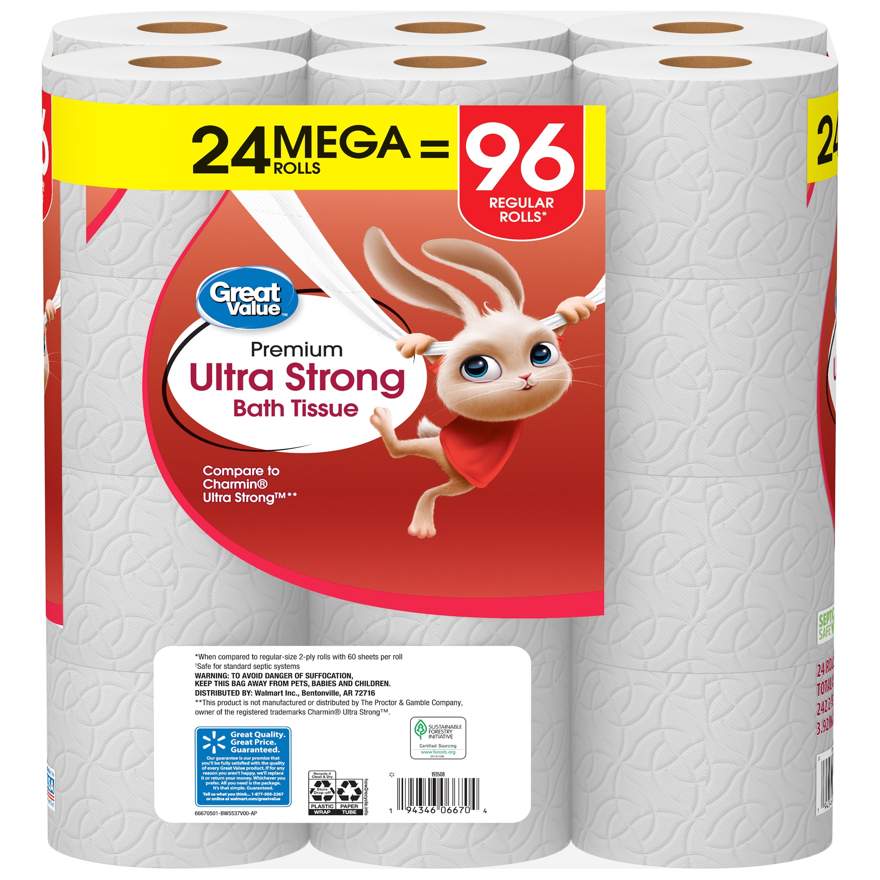 Ultra Strong Toilet Paper, 24 Mega Rolls - CommunityRateLLC