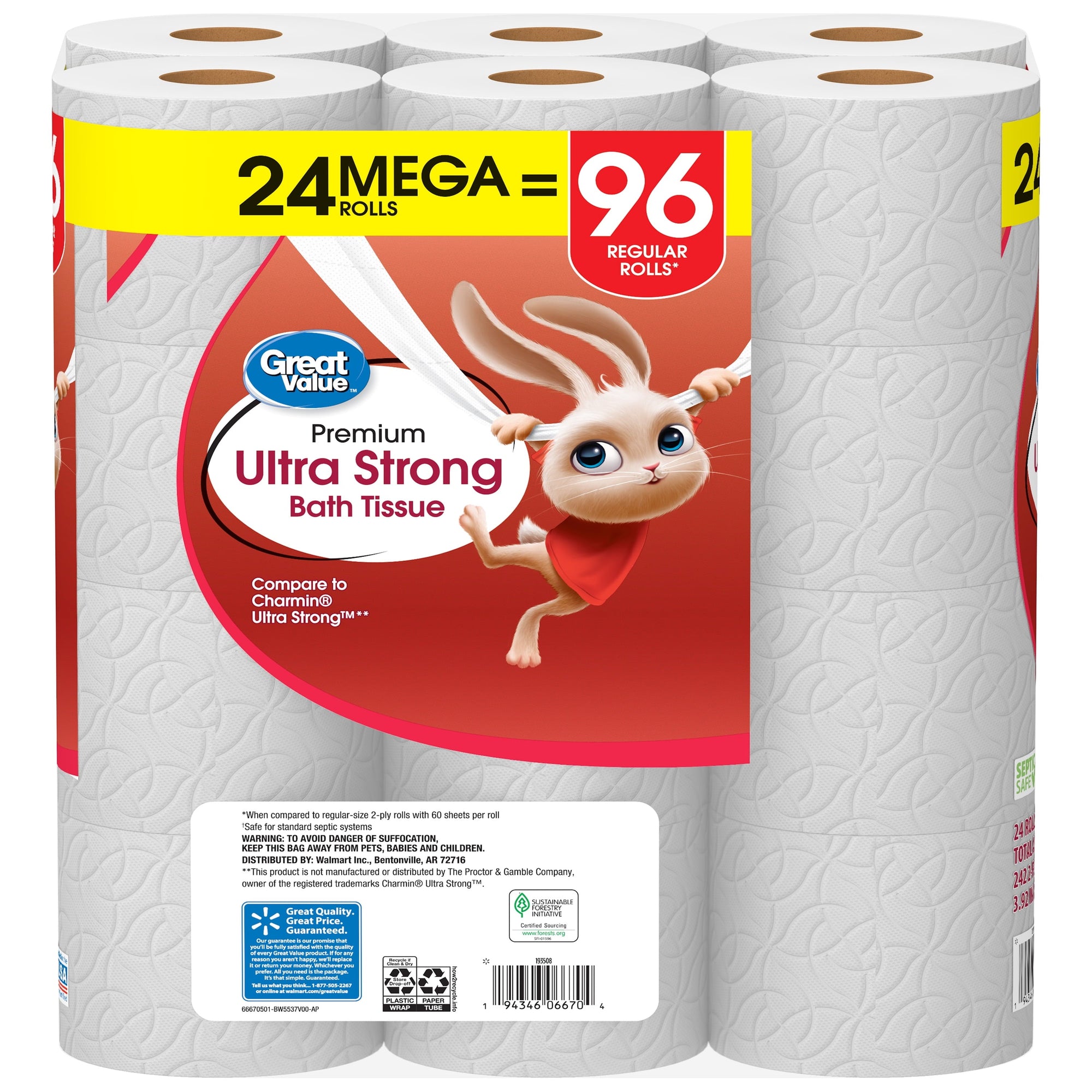 Ultra Strong Toilet Paper, 24 Mega Rolls - CommunityRateLLC