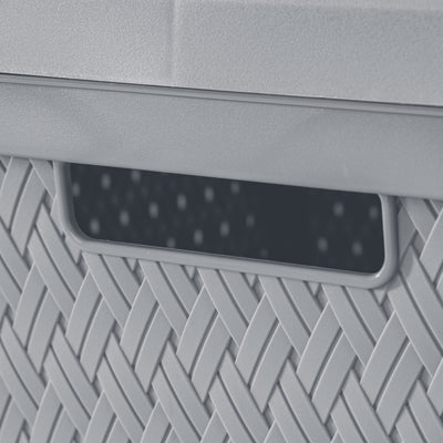 Wide 4 Drawer Cross-Weave Tower Cement