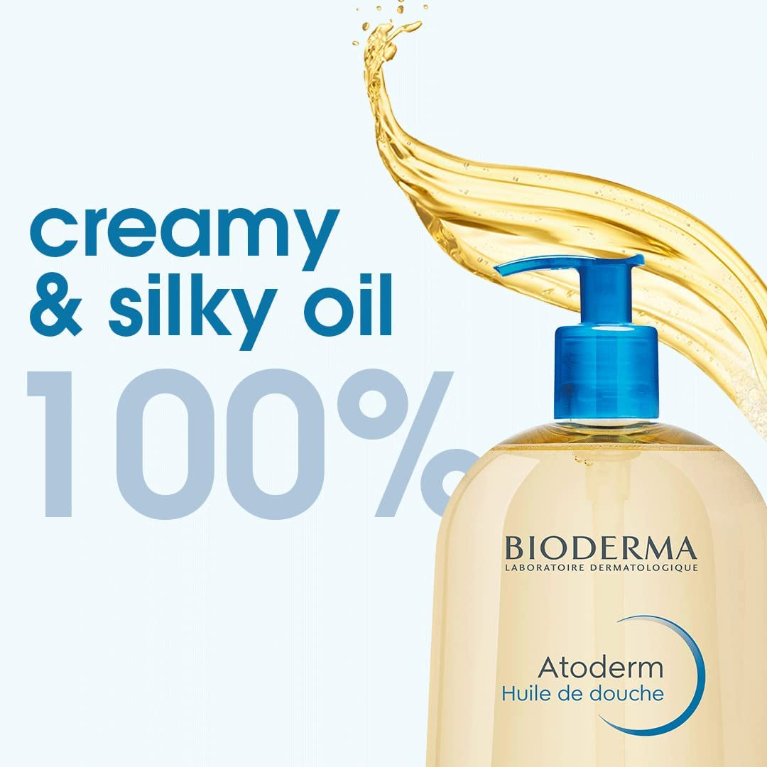 Atoderm Nourishing Shower Oil for Face and Body - Cleansing Oil for Dry and Atopic Sensitive Skin, Suitable for the Whole Family.