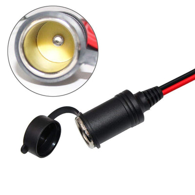 25FT Heavy-Duty Cigarette Lighter Extension Cord with LED Lights - Male Plug to Female Socket, 16AWG Cable for Tire Pump and Air Compressor.