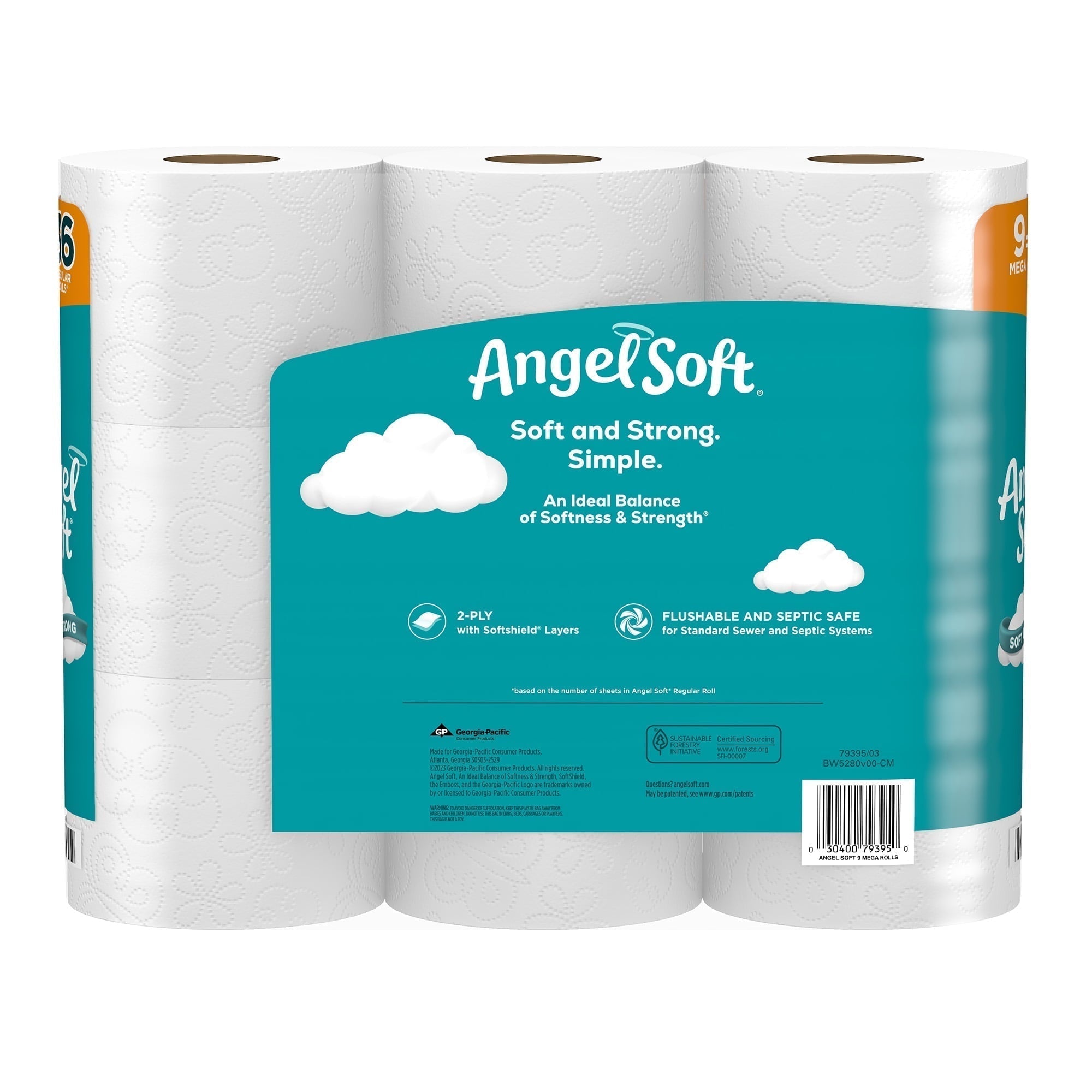 Toilet Paper, 24 Mega Rolls, Soft and Strong Toilet Tissue