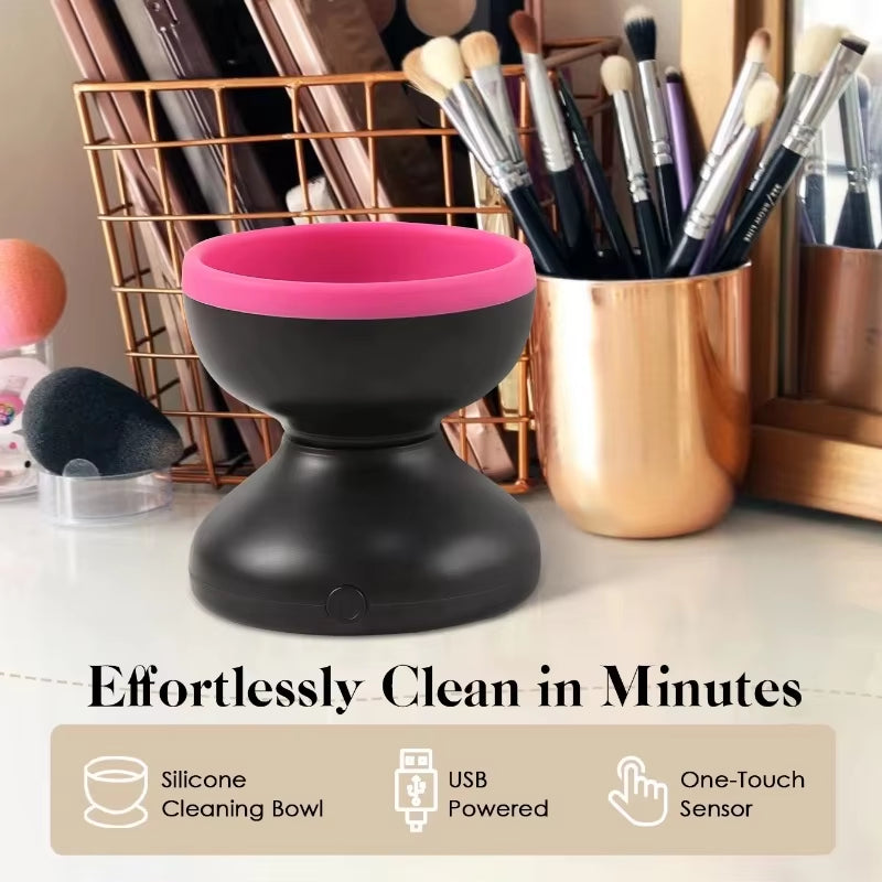 Effortless Clean: Portable USB Electric Makeup Brush Cleaner & Dryer with Silicone Technology