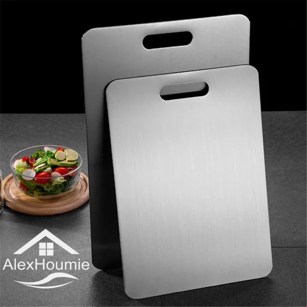 Premium Stainless Steel Cutting Board - Versatile Chopping & Kneading Tool for Meat, Vegetables, and Dough