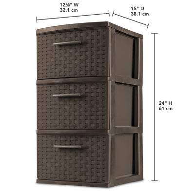 3-Drawer Weave Tower, Espresso - CommunityRateLLC