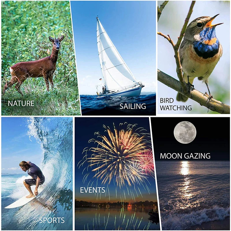 80x100 HD Zoom Monocular Telescope - Portable Long-Range Binoculars for Hunting and Camping with Tripod and Phone Clip