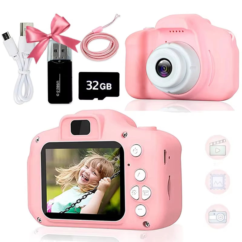 Children's Educational Digital Camera - 1080P Video Recording with Complimentary Gift for Girls - Ideal Birthday Present