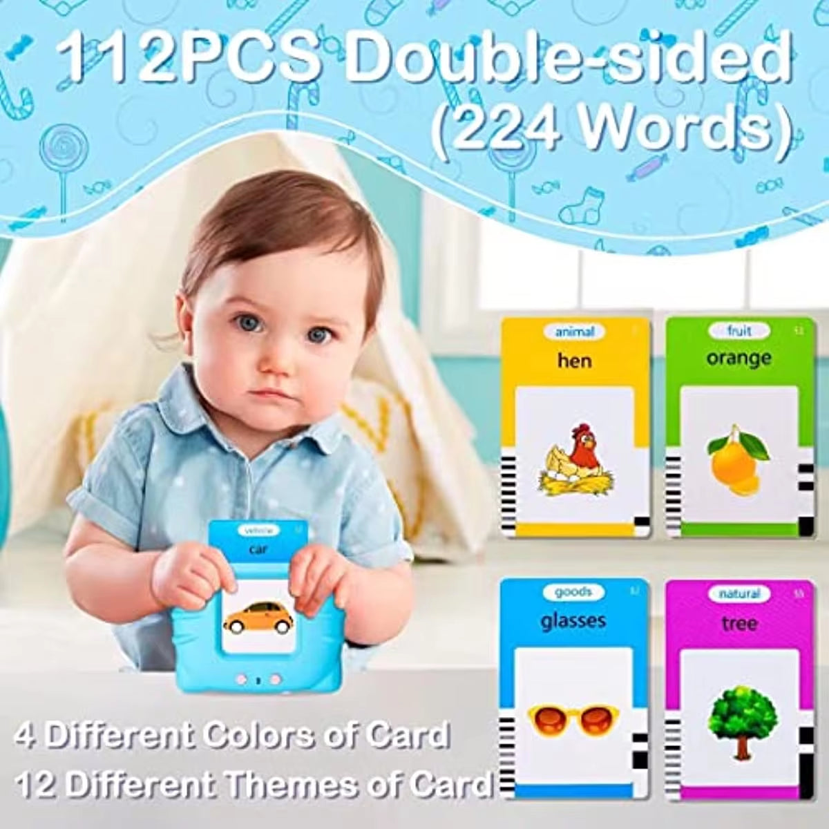 Interactive Talking Flash Cards for Early Education - Preschool Learning and Reading Machine for Boys and Girls