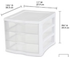 Stackable 3 drawer clear storage unit with multi-purpose desktop organizers for home and office use